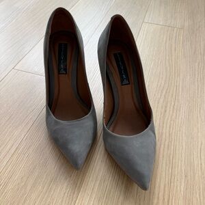 Steven by Steve Madden Grey Nubuck Pointed Toe Heels